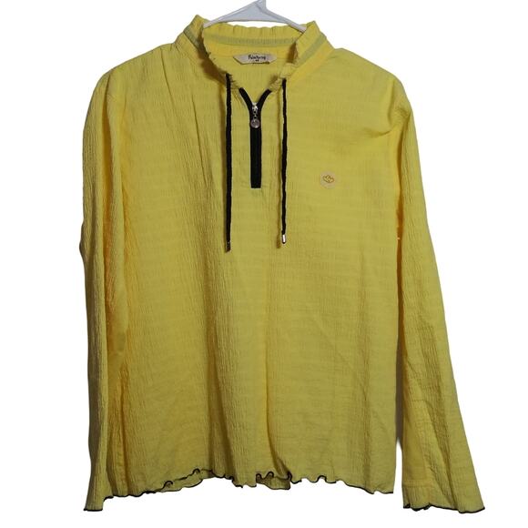 Neo Palm Spring 100 Golf Yellow Quarter Zip Pullover Top Outdoor Size M - Picture 1 of 7